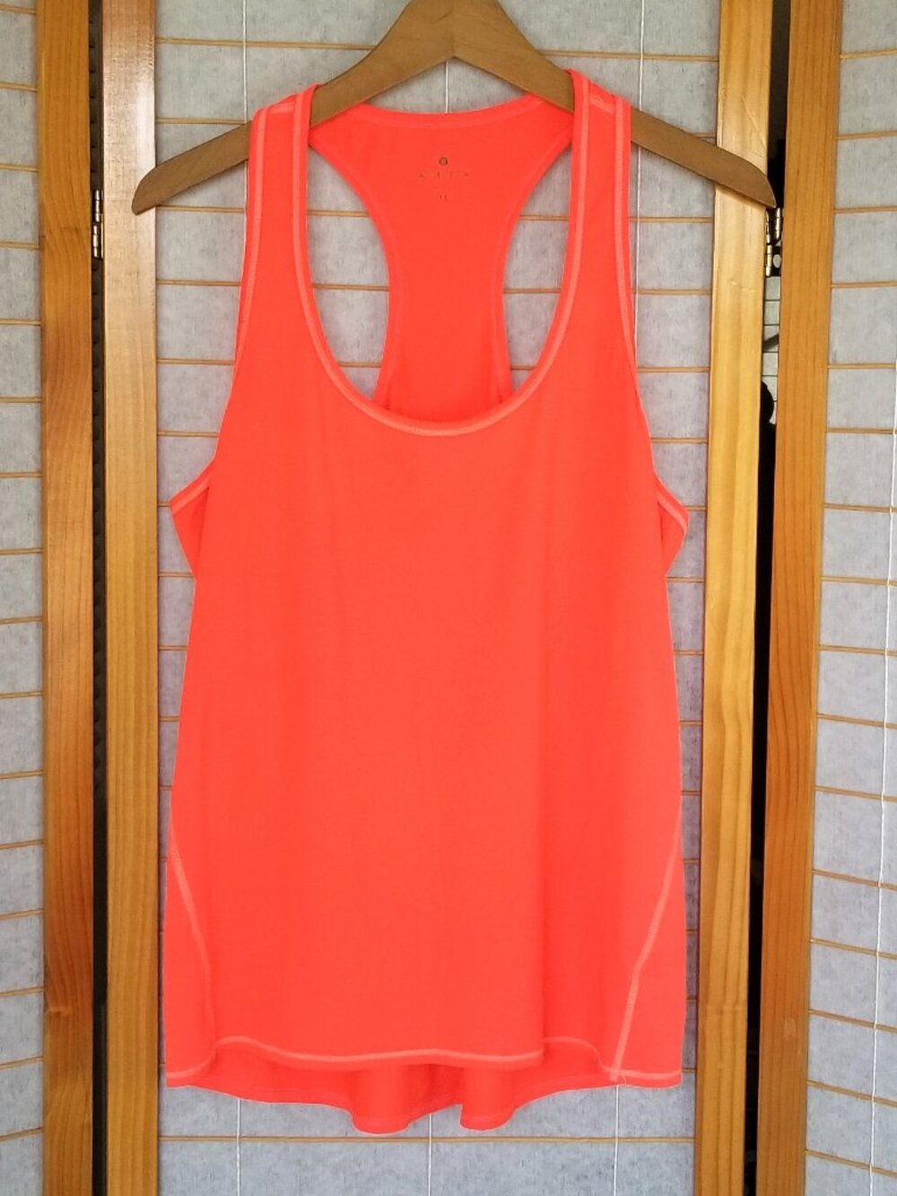 Athleta Chi Tank Top Coral Sizzle Bright Orange Racer Back Size XL